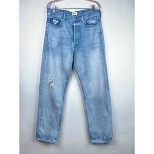 Citizens Of Humanity Eva Jeans Straight Leg Relaxed Distressed High Rise Size 30